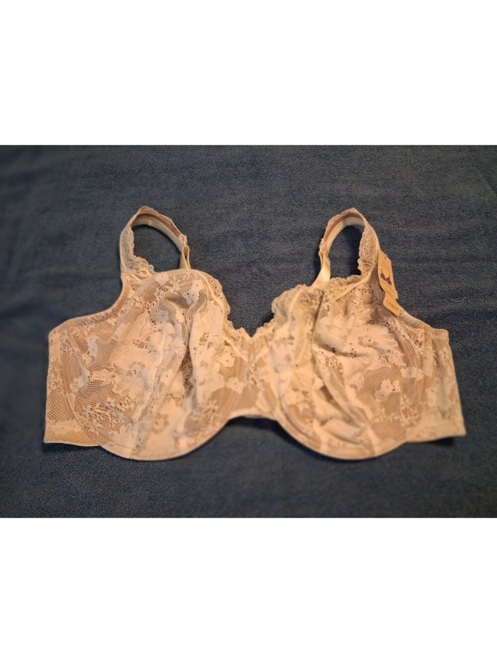 Lane Bryant CACIQUE Bold Lace Full-Coverage Bra Cream Nude NWT Size 44DDD